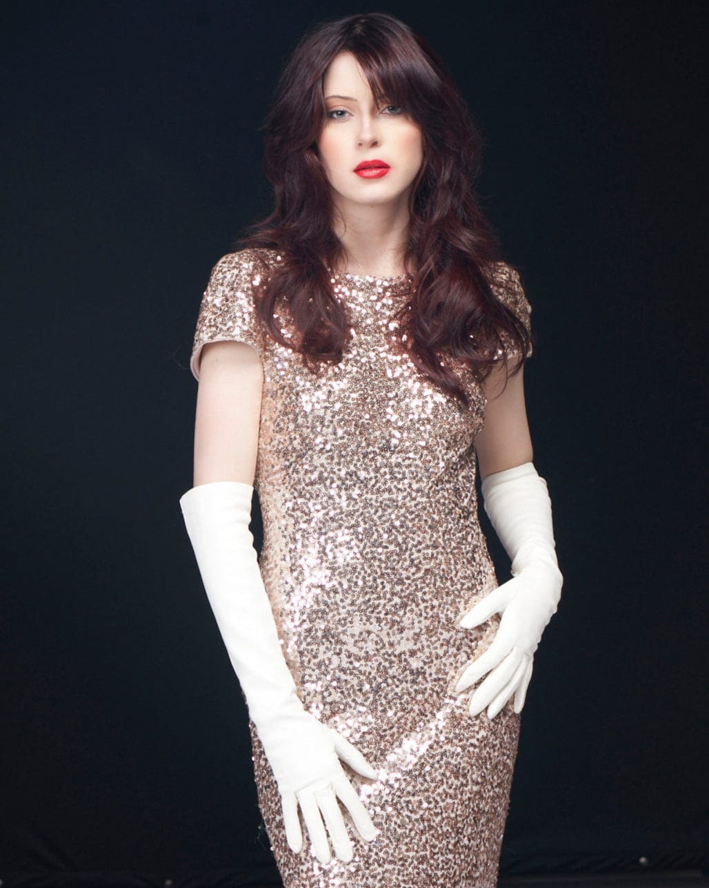 Alessandra - White, Elbow Length (12bt), Silk-Lined