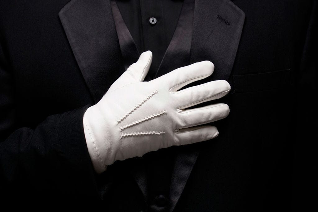 Alessandro - Formal White, Silk-Lined Men's Gloves