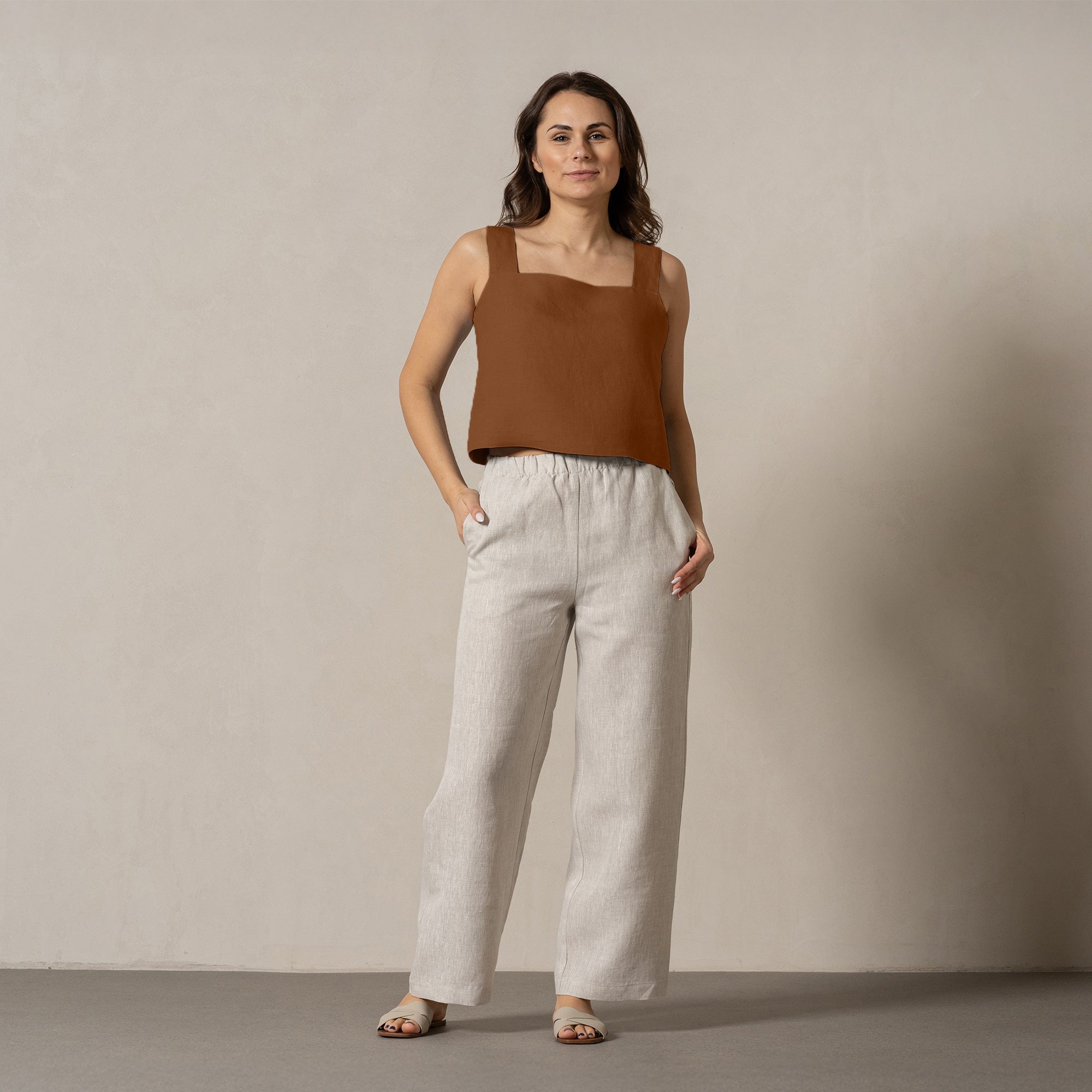 100% Linen Summer Crop Top