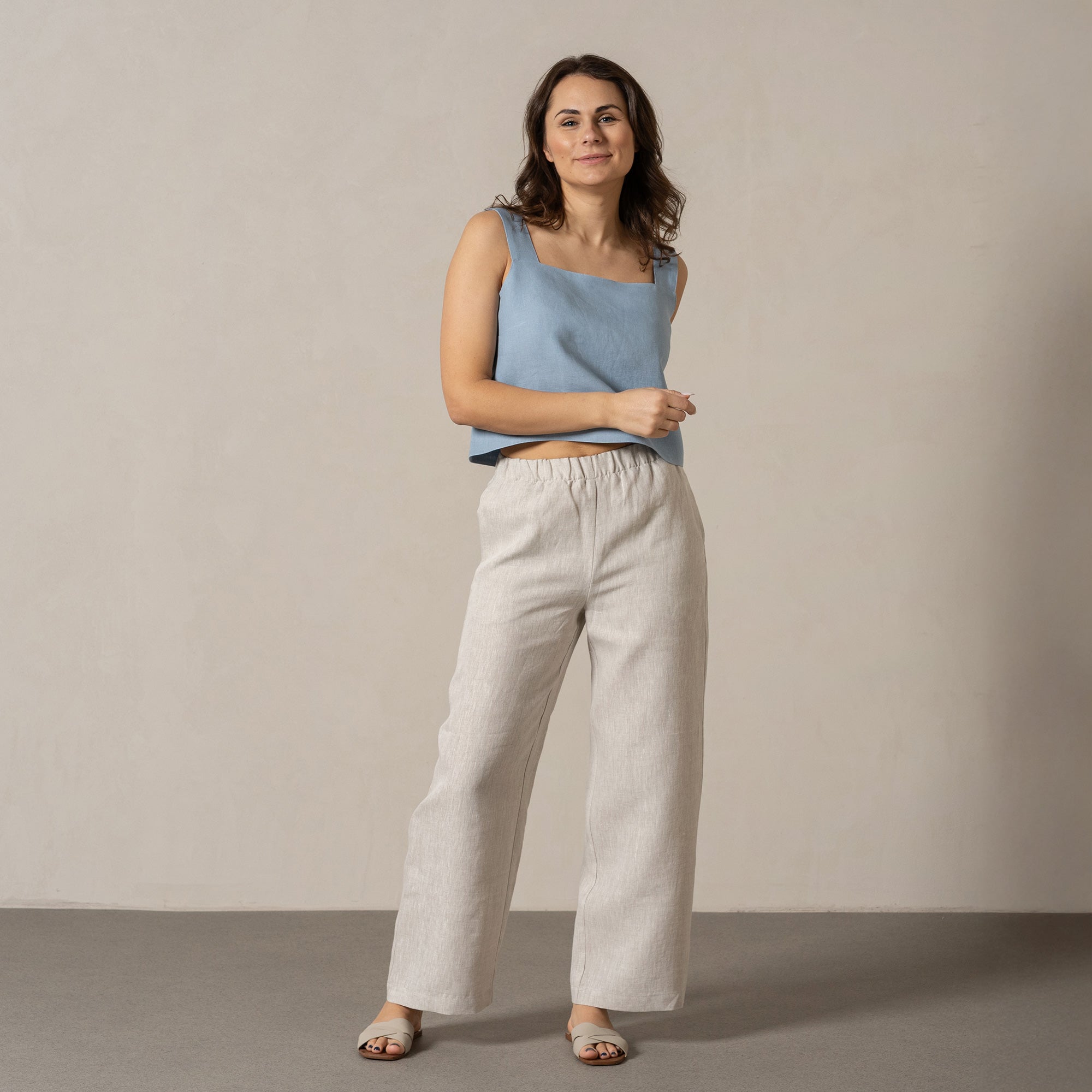 100% Linen Summer Crop Top