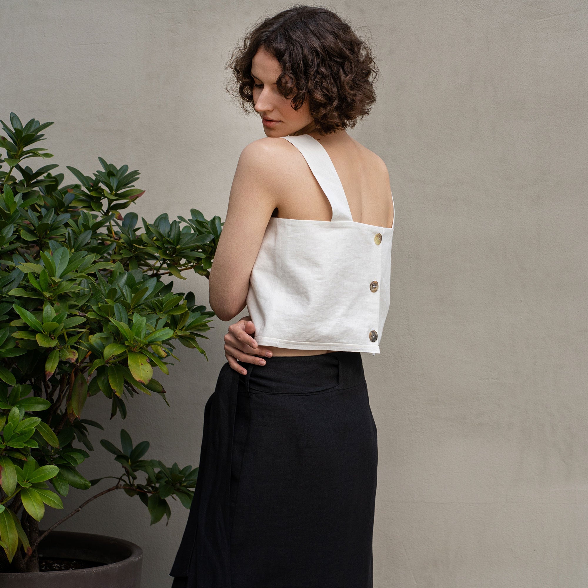 100% Linen Summer Crop Top