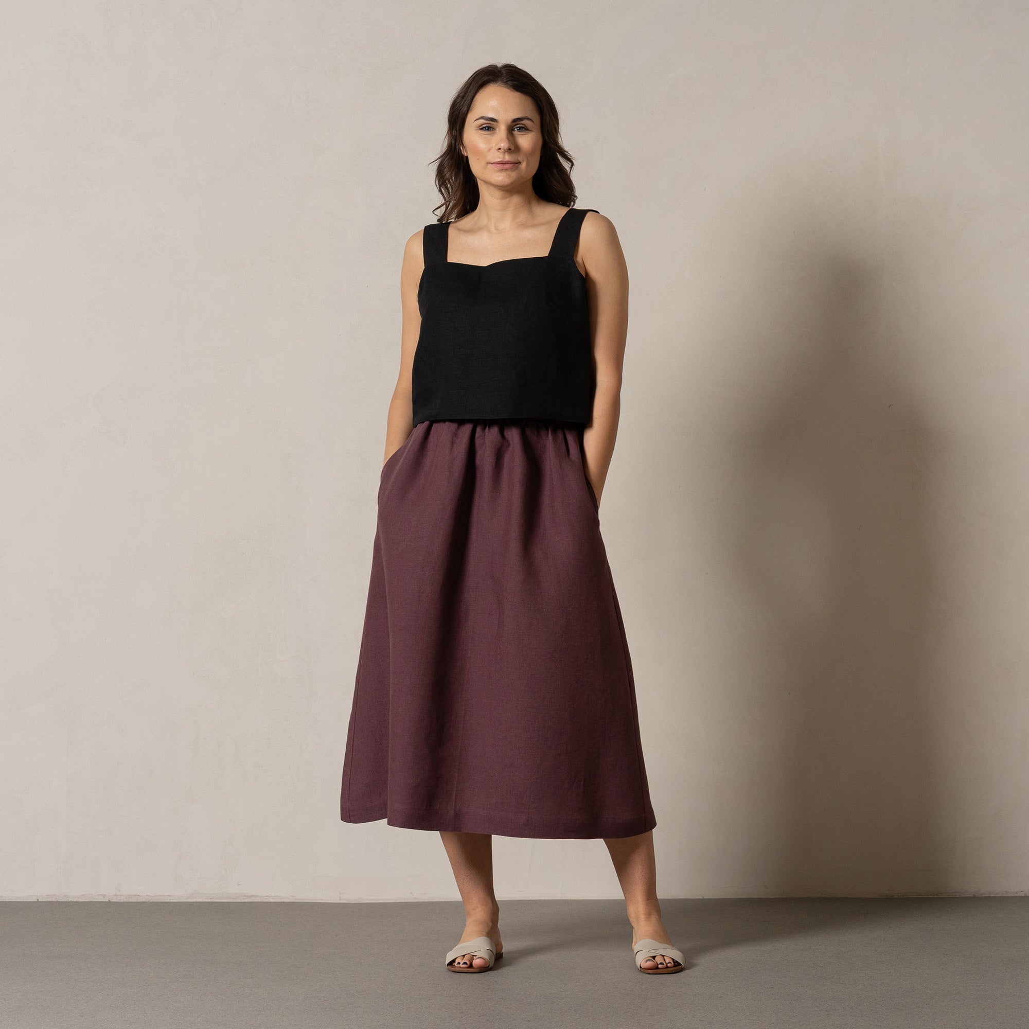 100% Linen Vacation Crop Top