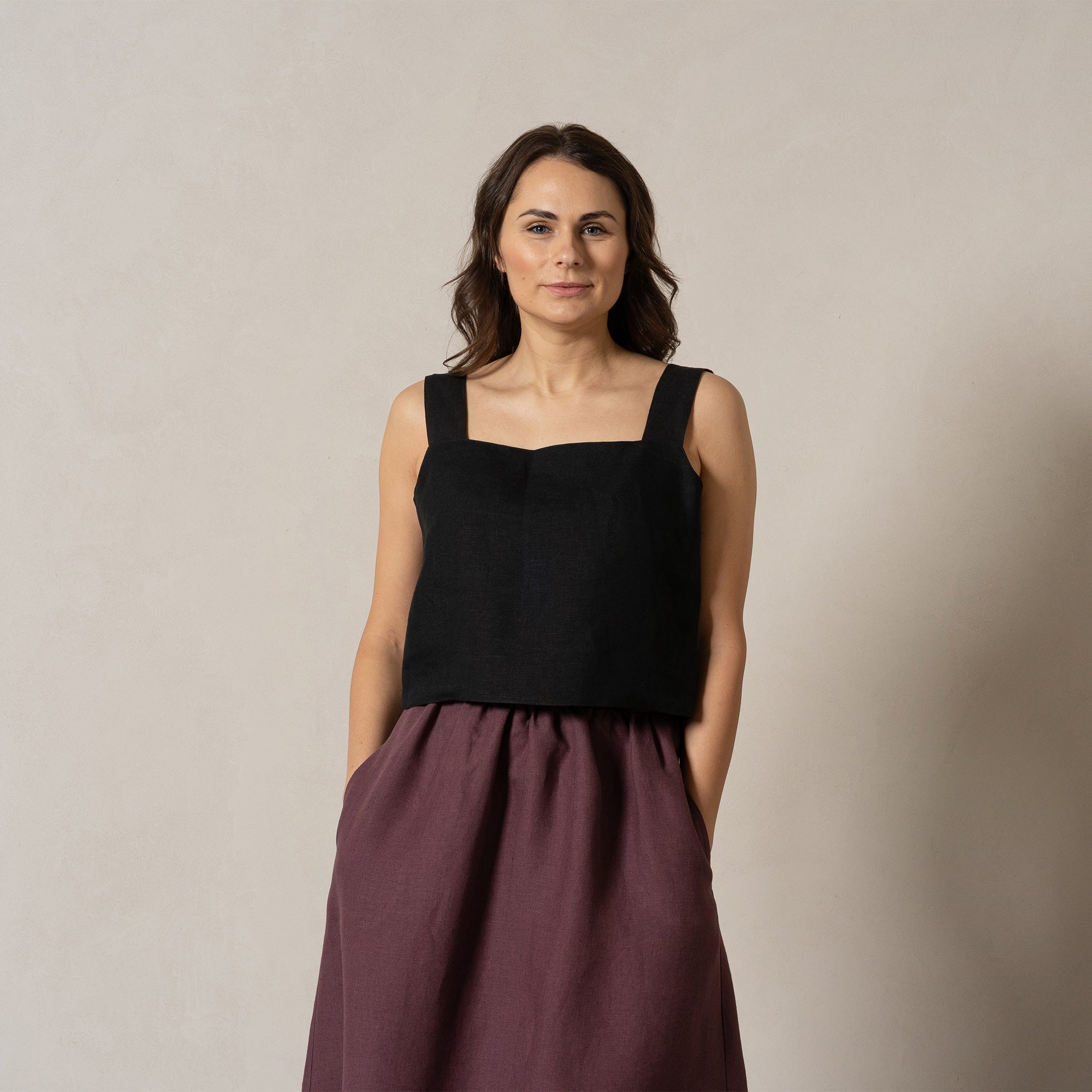 100% Linen Vacation Crop Top